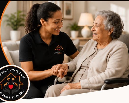 Crested Compassion caregiver supporting a senior client